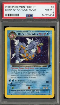 Pokemon Dark Gyarados Team Rocket Unlimited Holo Rare #8 PSA 8 - Image 1