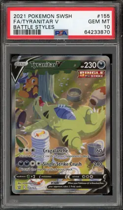 Pokemon Tyranitar V Battle Styles Full Alt Art #155 PSA 10 Gem Mint - Image 1