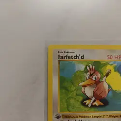 1999 First Edition Base Set Shadowless Farfetch’d Pokemon Card # 27/102 - Image 4