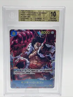 Monkey D. Luffy SEC ALT ART OP11-118 A Fist of Divine Speed One Piece Jap BGS 10 - Image 1