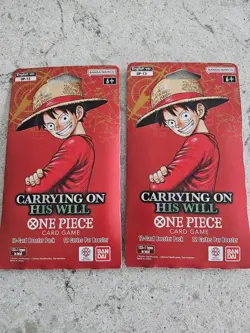 2x ENGLISH One Piece Carrying On His Will Sleeved Booster Pack - OP-13 Lot of 2 - Image 1