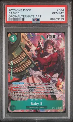 One Piece Awakening Of The New Era Baby 5 OP05-034 R Alt Art PSA 10 English - Image 1