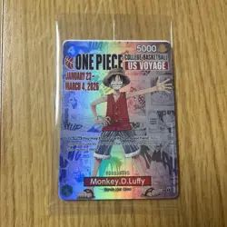 One Piece Monkey D. Luffy US Voyage College Basketball Promo Card Gonzaga SEALED - Image 1