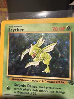 Scyther Holo 10/64 Jungle Set Pokemon Card 1999 WOTC Vintage MP - Image 2