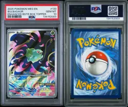 Pokemon Stamped Mega Evolution Bulbasaur Promo Card 133/132 2025 PSA 10 Enhanced - Image 1