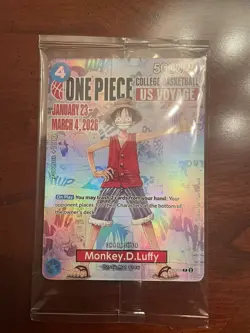 One Piece US Voyage Monkey.D.Luffy Rutgers Basketball Promo Card Holo Sealed - Image 1