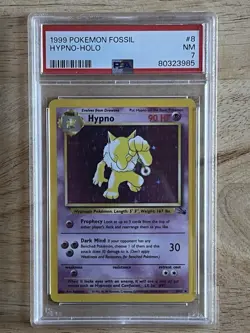 Pokemon TCG Hypno Fossil Holo Card 8/62 Unlimited Rare, Near Mint Condition - Image 1