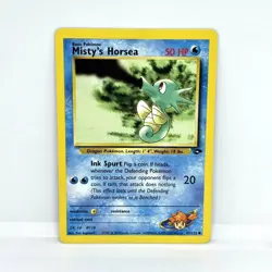Misty’s Horsea 87/132 Gym Challenge Unlimited Pokemon Card LP - Image 1