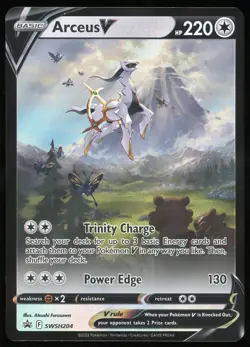 Pokemon TCG Arceus V Holo Promo Full Art S&S Promo Card SWSH204 NM - Image 1