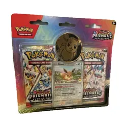 Pokemon Scarlet & Violet Prismatic Evolutions 2-Pack Eevee Promo Card & Coin - Image 1