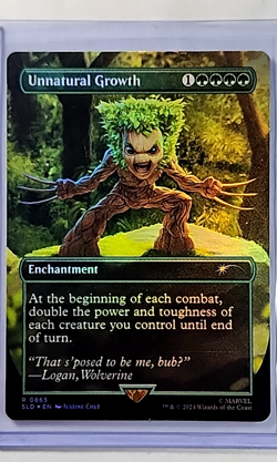 2024 MTG Magic the Gathering Secret Lair Foil Groot Avengers Unnatural Growth LP - Image 1