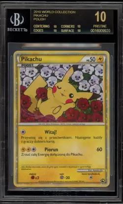 Pokemon Pikachu World Coll. POLISH Holo Promo BGS 10 BLACK LABEL - Image 1