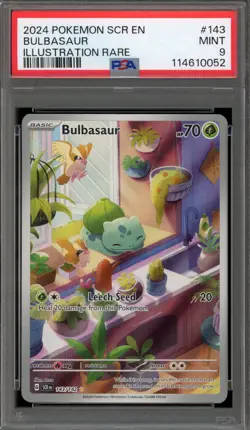 Pokemon Bulbasaur Stellar Crown Illustration Rare #143 PSA 9 Mint - Image 1