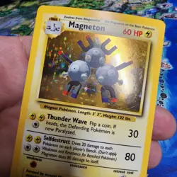 Pokemon Magneton Base Set 9/102 Unlimited - WOTC - Holo Rare LP - Image 2