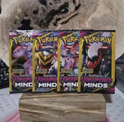 (Lot of 4) Pokemon TCG: Sun And Moon Unified Minds (3-Card) Packs Factory Sealed - Image 1