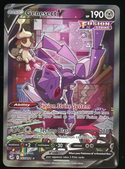 Pokemon TCG Genesect V Holo Ultra Rare Full Art SW&SH Fusion Strike 255/264 NM - Image 1