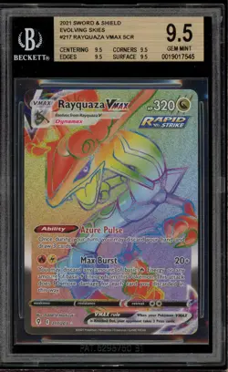 Pokemon Rayquaza VMAX Evolving Skies Secret Rare Full Art #217 BGS 9.5 Gem Mint - Image 1