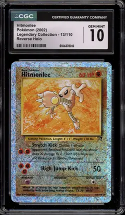 Pokemon Hitmonlee Legendary Coll. Reverse Holo Rare #13 CGC 10 Gem Mint - Image 1