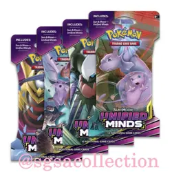 Pokemon SunMoon Unified Minds Sleeved Booster Pack Art Bundle (Set of 4) Sealed - Image 1