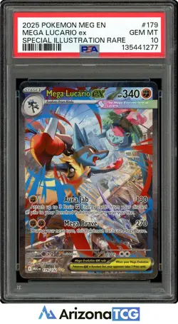 Pokemon 2025 Mega Lucario ex 179/132 SIR Mega Evolution GEM MINT PSA 10 - Image 1
