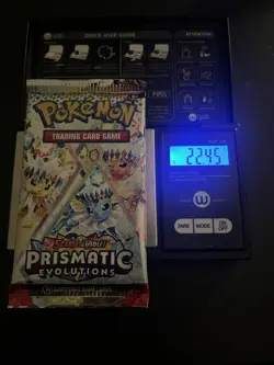 22.45g VERY HEAVY Prismatic Evolutions Pokemon Sealed Booster Pack New - Image 1