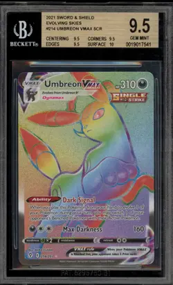 Pokemon Umbreon VMAX Evolving Skies Secret Rare Full Art #214 BGS 9.5 Gem Mint - Image 1
