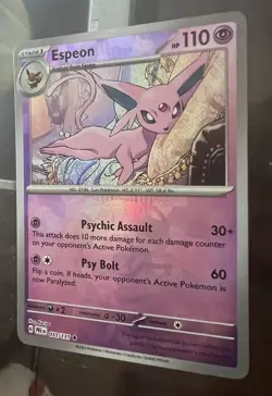 Pokemon TCG Prismatic Evolutions Espeon Masterball Reverse Holo 033/131 - Image 1