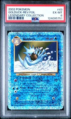 2002 POKEMON LEGENDARY COLLECTION #43 GOLDUCK-REVERSE FOIL PSA 6 - Image 1