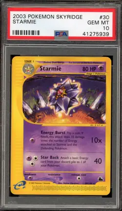 Pokemon Starmie Skyridge NON Holo Rare #30 PSA 10 Gem Mint - Image 1