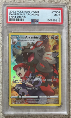 Hisuian Arcanine TG08 Trainer Gallery Graded PSA MINT 9 Lost Origin Pokemon TCG - Image 1