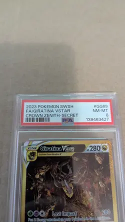 2023 Pokemon SWSH Crown Zenith Secret Full Art #GG69 Giratina Vstar PSA 8 - Image 2