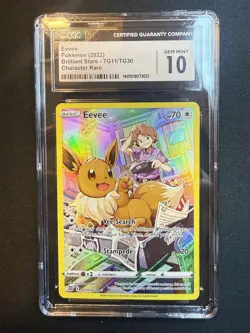 2022 Pokemon Eevee TG11/TG30 Swsh09: Brilliant Stars Trainer Gallery Holo CGC 10 - Image 1