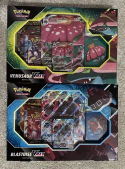 Pokemon TCG VMAX Battle Boxes - Venusaur VMAX & Blastoise VMAX - Factory Sealed - Image 1