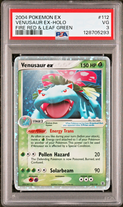SWIRL PSA 3 2004 Pokemon EX Fire Red & Leaf Green Venusaur EX Holo Foil 112/112 - Image 1