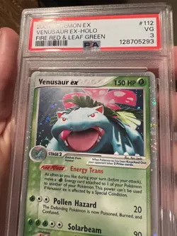 SWIRL PSA 3 2004 Pokemon EX Fire Red & Leaf Green Venusaur EX Holo Foil 112/112 - Image 3