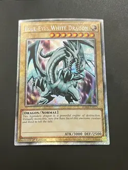 YuGiOh BLUE EYES WHITE DRAGON Platinum Secret Rare RA03-EN079 - Image 1