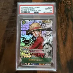 2025 One Piece Carrying On His Will Monkey D Luffy Manga Alt Art OP13-118 PSA 10 - Image 1