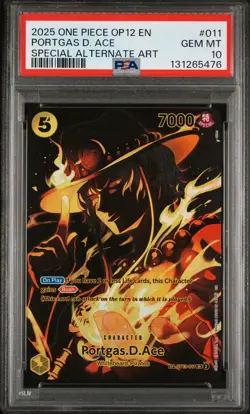 2025 ONE PIECE OP12-LEGACY OF THE MASTER #011 PORTGAS D. ACE PSA 10 - Image 1