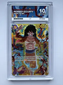 One Piece Monkey D Luffy OP09-119 SEC Emperors In The New World ACE 10 💎 - Image 3