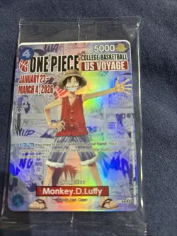 One Piece Gonzaga CCG Monkey D. Luffy Promo Holo Card College Basketball - Image 4