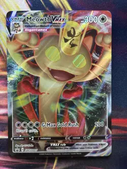 Pokemon Card Meowth VMAX SWSH005 SWSH Black Star Promo STANDARD SIZE NM - Image 2