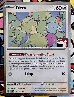 Ditto Pokemon Prize Pack Series 6 Promo Pokemon Card NM/LP Play Stamp Mew 151 - Image 2