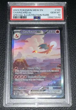 PSA 10 GEM MINT Charizard ex Pokemon Card 199/165 ⭐ Ultra Rare⭐ Sv: 151 🔥 - Image 1