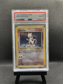 1999 Pokemon Base Set Unlimited #10 Mewtwo Holo Card PSA 8 NM-MT - Image 1