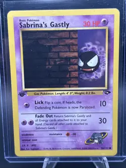 Sabrina's Gastly 96/132 Gym Challenge First Edition Pokemon Card - Image 1