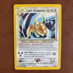 Pokemon TCG Light Dragonite Neo Destiny Holo Card 14/105 - Image 1