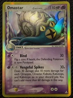 Pokemon TCG Omastar Delta Species EX Holon Phantoms Holo Rare Card 13/110 - Image 1