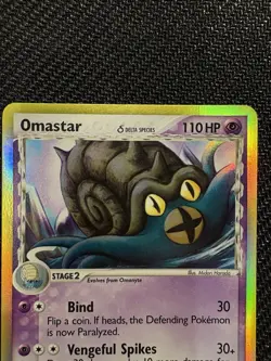 Pokemon TCG Omastar Delta Species EX Holon Phantoms Holo Rare Card 13/110 - Image 2