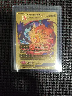 Charizard V Gold Foil Pokemon Card - Image 1