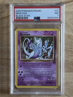 Pokemon TCG Mewtwo Black Star Promo #12 Vintage 2000 Card Nintendo Mag - Image 1